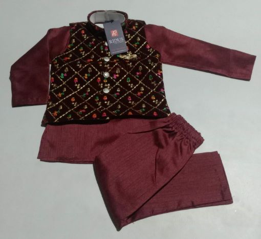 Picture of MDL02044 :: Size:9-12 Months :: Boys Party Wear-Sherwani and Dhoti Sets