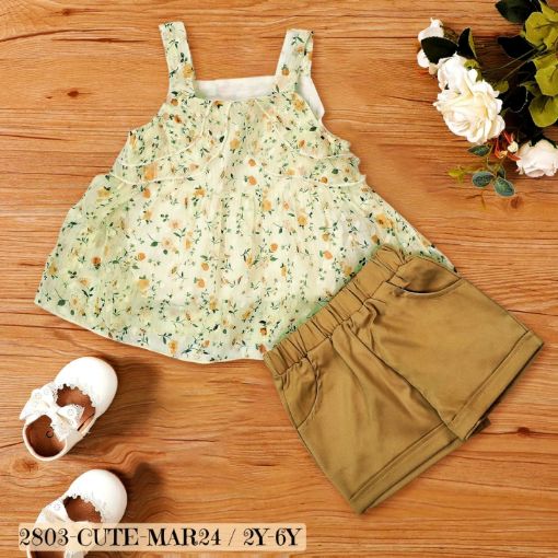 Picture of MDL02109 :: Size:5-6 Years :: Girls Top And Shorts Set