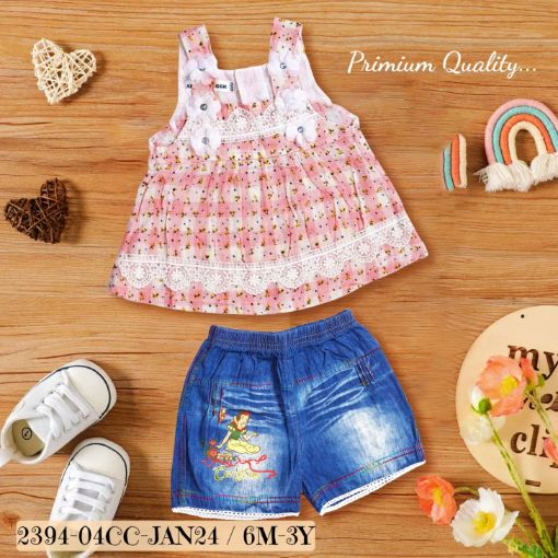 Picture of MDL02135 :: Size:12-18 Months :: Girls Top And Shorts Set