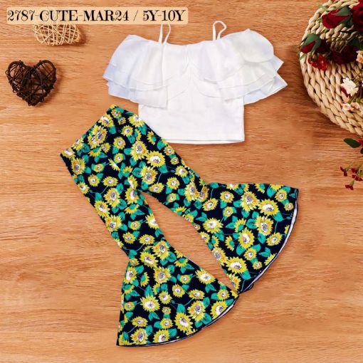 Picture of MDL02156 :: Size:6-7 Years :: Girls Top And Palazo Set