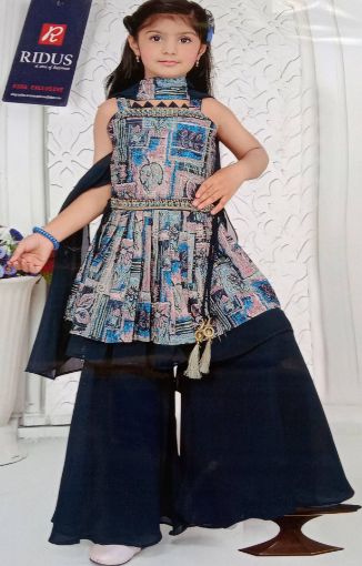 Picture of MDL02753 :: Size:7-8 Years :: Girls Top And Palazo Set