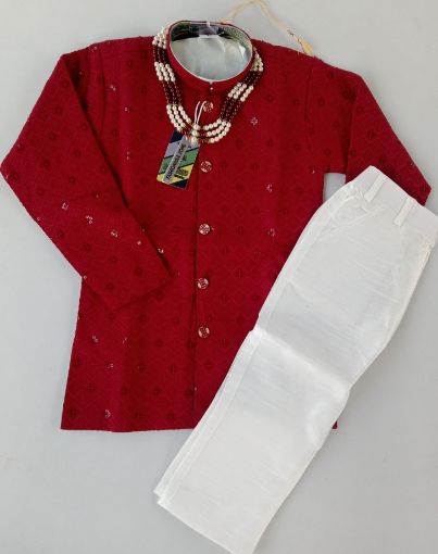 Picture of MDL03367 :: Size:8-9 Years :: Boys Party Wear-Sherwani and Dhoti Sets